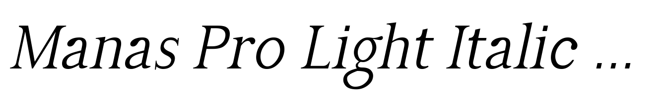 Manas Pro Light Italic Con